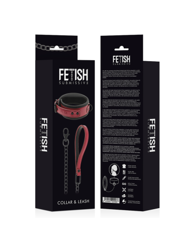 FETISH SUBMISSIVE DARK ROOM - COLLANA A CATENA CON FODERA IN NEOPRENE