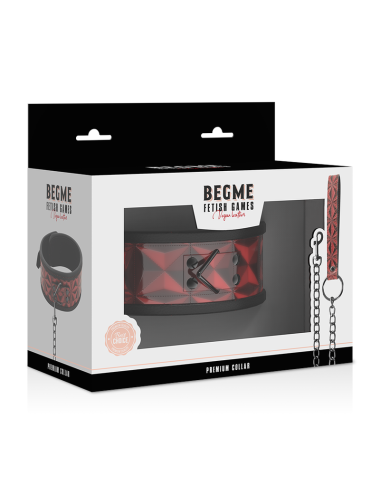 BEGME - COLLARE IN PELLE VEGANA PREMIUM RED EDITION CON FODERA IN NEOPRENE
