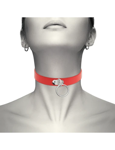 COQUETTE CHIC DESIRE - COLLANA IN PELLE VEGANA ROSSA ACCESSORIO FETISH DONNA