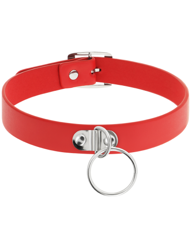 COQUETTE CHIC DESIRE - COLLANA IN PELLE VEGANA ROSSA ACCESSORIO FETISH DONNA