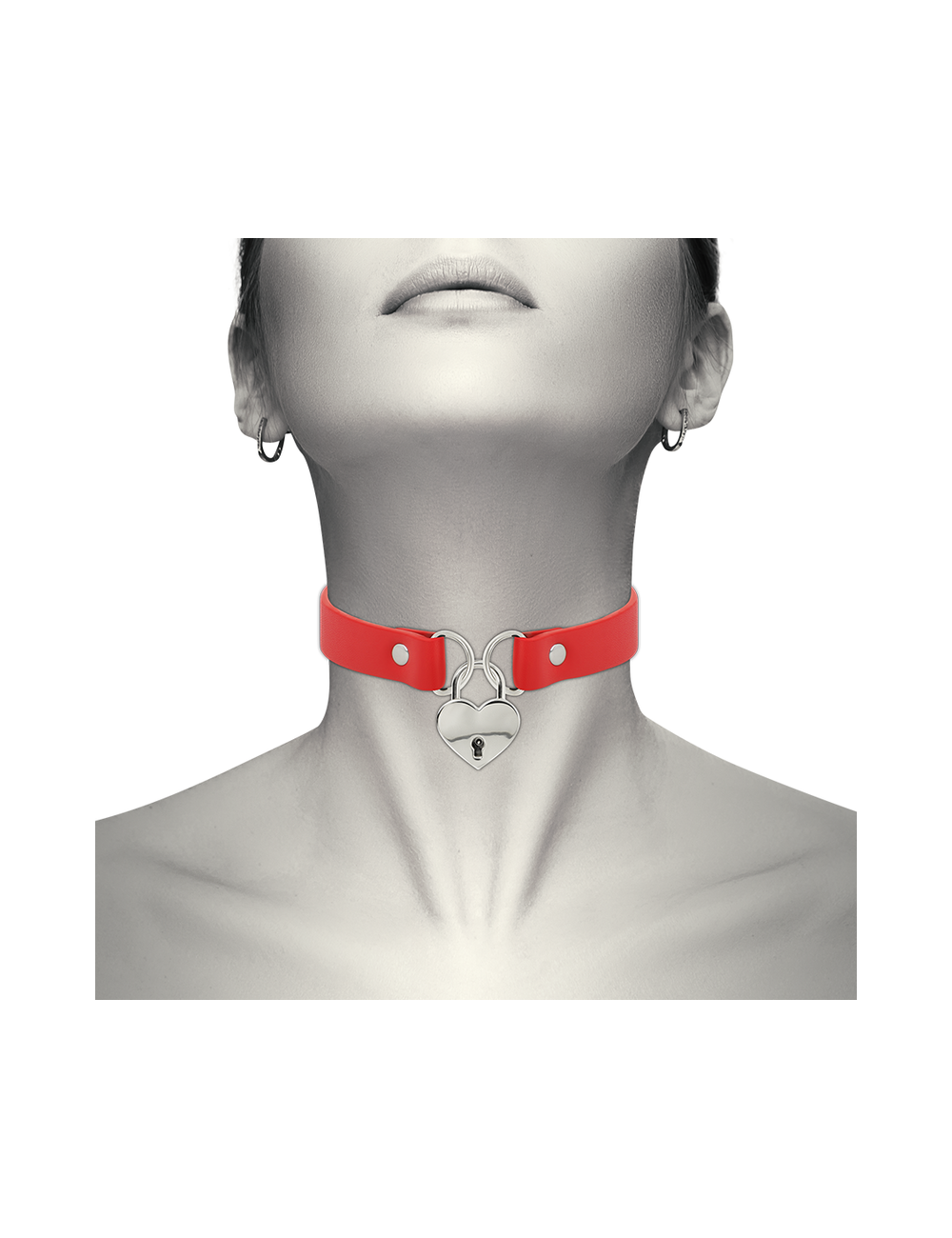 COQUETTE CHIC DESIRE - COLLANA IN PELLE VEGANA ROSSA CON ACCESSORIO CUORE CON CHIAVE COQUETTE CHIC DESIRE - COLLANA IN PELLE VEGANA ROSSA CON ACCESSORIO CUORE CON CHIAVE