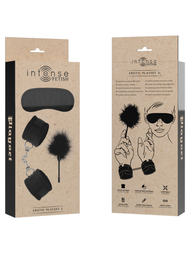 INTENSE - FETISH PLAYSET EROTICO 2 CON MANETTE, MASCHERA CIECA E TICKLER