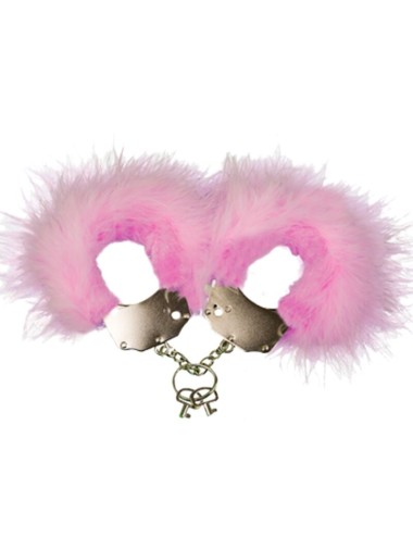 ADRIEN LASTIC - MANETTE IN METALLO CON PIUME ROSA