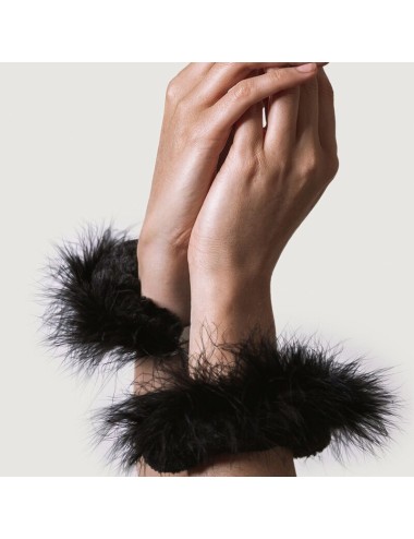 ADRIEN LASTIC - MANETTE IN METALLO CON PIUME NERE