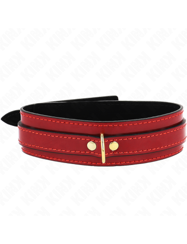 KINK - COLLANA REGOLABILE ROSSO VINO CON DETTAGLI ORO 29-42,5 CM X 4 CM