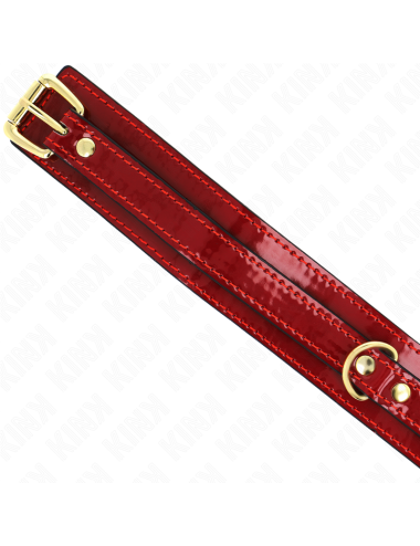KINK - COLLANA REGOLABILE ROSSO VINO CON DETTAGLI ORO 29-42,5 CM X 4 CM