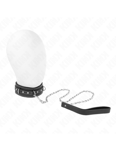 KINK - COLLANA IN PELLE PVC CON CINTURA 105 CM RIVETTO STRASS 41.5 X 4 CM