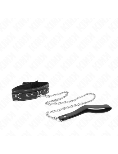 KINK - COLLANA IN PELLE PVC CON CINTURA 105 CM RIVETTO STRASS 41.5 X 4 CM