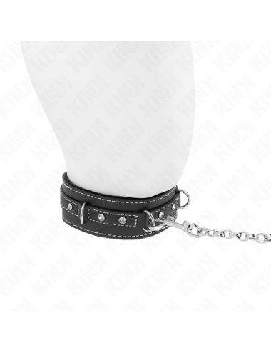 KINK - COLLANA IN PELLE PVC CON CINTURA 105 CM RIVETTO STRASS 41.5 X 4 CM