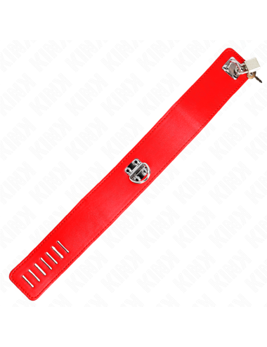 KINK - COLLANA CON CINTURA 65 CM CON LARGO CINTURINO ROSSO REGOLABILE 33,5-41 CM X 5 CM