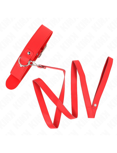 KINK - COLLANA CON CINTURA 116 CM ROJO CINTURINO REGOLABILE 32-50 CM X 8 CM