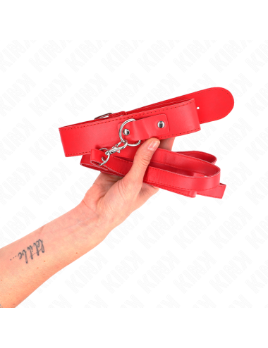 KINK - COLLANA CON CINTURA 116 CM ROJO CINTURINO REGOLABILE 32-50 CM X 8 CM