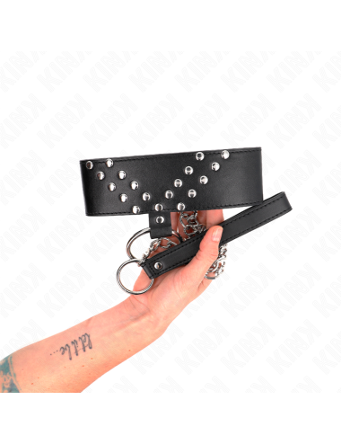 KINK - COLLANA CON CINTURA 65 CM CON RIVETTO A V REGOLABILE 36-43 CM X 5 CM