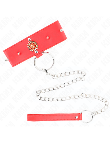 KINK - COLLANA DI DIAMANTI ROSSI CON CINTURA 65 CM REGOLABILE 35-51 CM X 7 CM