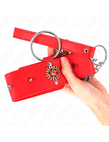 KINK - COLLANA DI DIAMANTI ROSSI CON CINTURA 65 CM REGOLABILE 35-51 CM X 7 CM