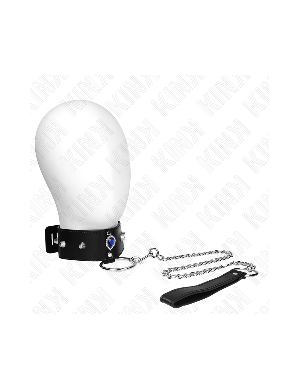 KINK - COLLANA 65 CM CON CINTURINO CON DIAMANTI BLU REGOLABILE 36-43 CM X 5 CM