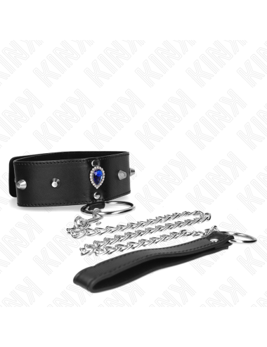 KINK - COLLANA 65 CM CON CINTURINO CON DIAMANTI BLU REGOLABILE 36-43 CM X 5 CM