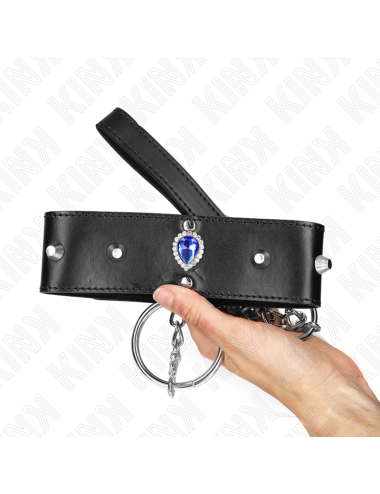 KINK - COLLANA 65 CM CON CINTURINO CON DIAMANTI BLU REGOLABILE 36-43 CM X 5 CM