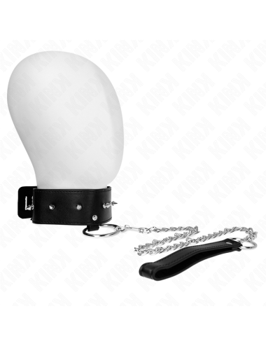 KINK - COLLANA 65 CM CON GUINZAGLIO CON BORCHIE ARGENTO MODELLO 2 REGOLABILE 36-43 CM X 5 CM