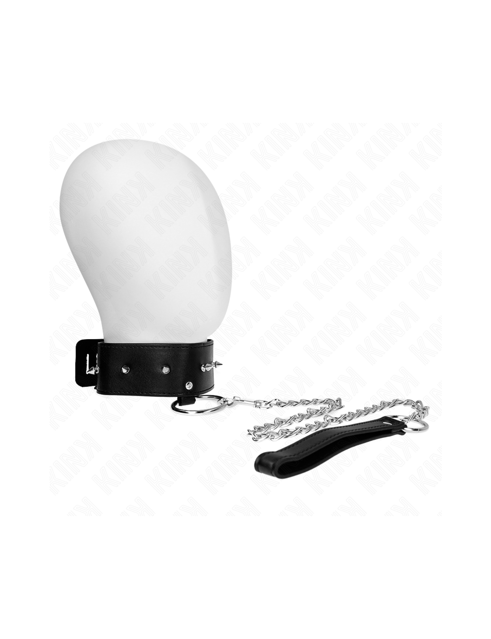 KINK - COLLANA 65 CM CON GUINZAGLIO CON BORCHIE ARGENTO MODELLO 2 REGOLABILE 36-43 CM X 5 CM
