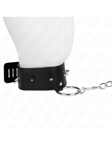 KINK - COLLANA 65 CM CON GUINZAGLIO CON BORCHIE ARGENTO MODELLO 2 REGOLABILE 36-43 CM X 5 CM