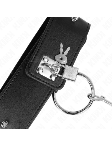 KINK - COLLANA 65 CM CON GUINZAGLIO CON BORCHIE ARGENTO MODELLO 2 REGOLABILE 36-43 CM X 5 CM