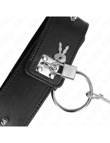 KINK - COLLANA 65 CM CON GUINZAGLIO CON BORCHIE ARGENTO MODELLO 2 REGOLABILE 36-43 CM X 5 CM