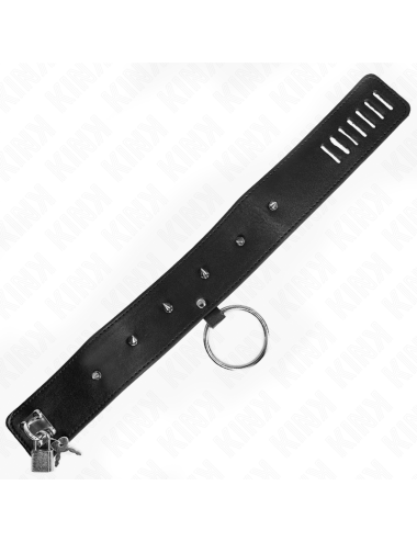 KINK - COLLANA 65 CM CON GUINZAGLIO CON BORCHIE ARGENTO MODELLO 2 REGOLABILE 36-43 CM X 5 CM