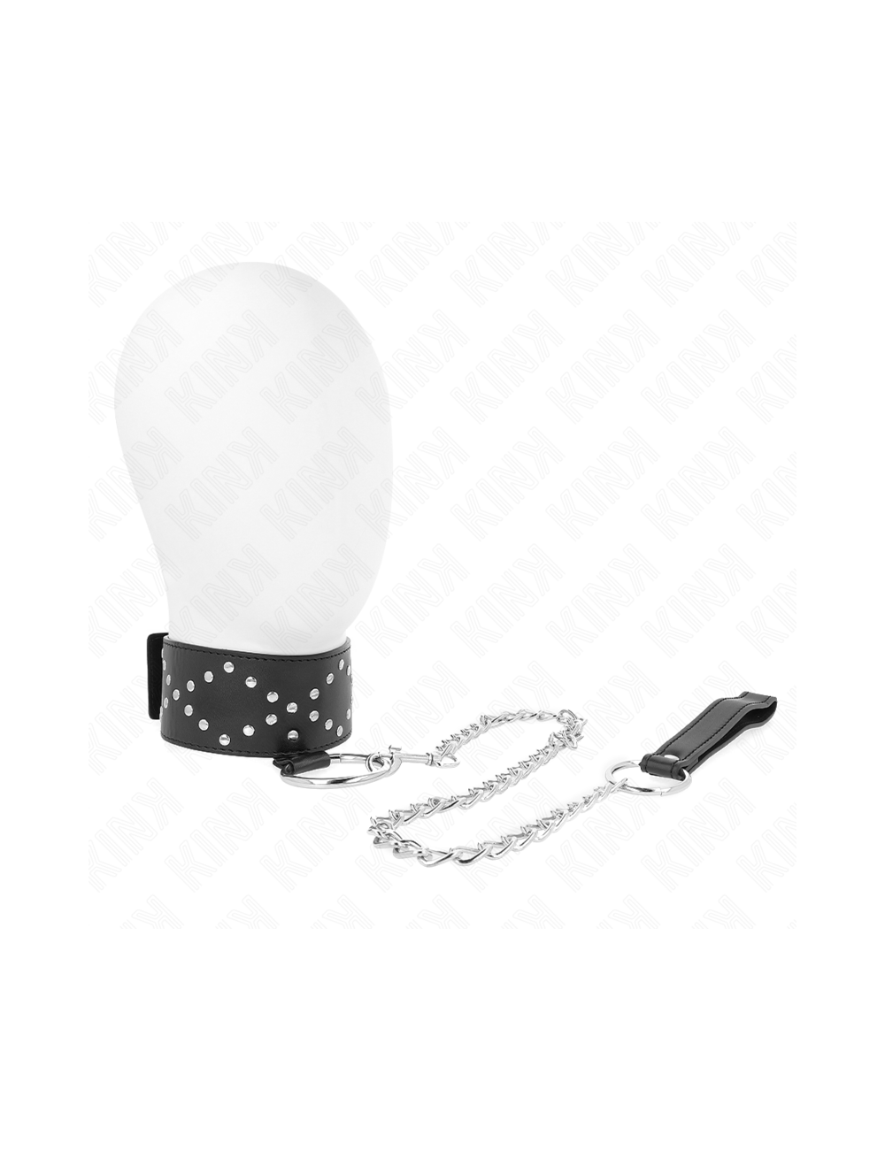 KINK - COLLANA 65 CM CON GUINZAGLIO CON BORCHIE ARGENTO MODELLO 3 REGOLABILE 36-43 CM X 5 CM