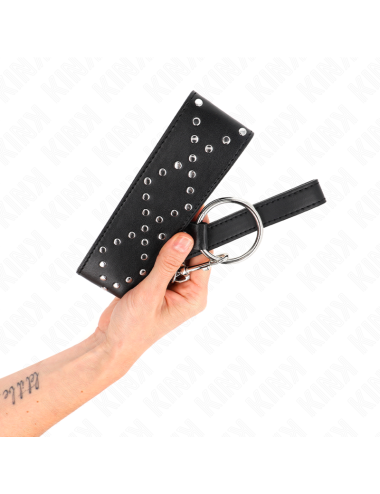 KINK - COLLANA 65 CM CON GUINZAGLIO CON BORCHIE ARGENTO MODELLO 3 REGOLABILE 36-43 CM X 5 CM