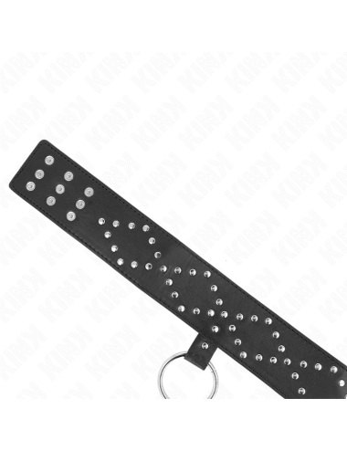 KINK - COLLANA 65 CM CON GUINZAGLIO CON BORCHIE ARGENTO MODELLO 3 REGOLABILE 36-43 CM X 5 CM