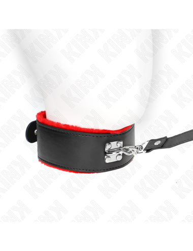 KINK - COLLANA CON CINTURA 116 CM CON CINTURINO IN PELLE ROSSO REGOLABILE 40-48 CM X 6 CM