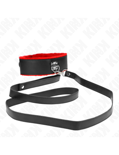 KINK - COLLANA CON CINTURA 116 CM CON CINTURINO IN PELLE ROSSO REGOLABILE 40-48 CM X 6 CM