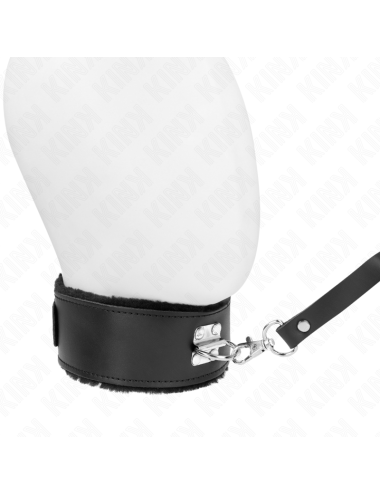 KINK - COLLANA CON CINTURA 116 CM CON CINTURINO IN PELLE NERA REGOLABILE 40-48 CM X 6 CM