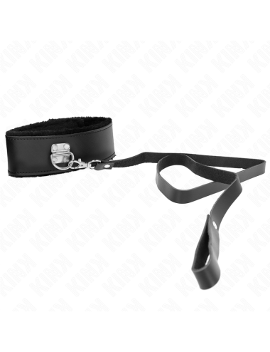 KINK - COLLANA CON CINTURA 116 CM CON CINTURINO IN PELLE NERA REGOLABILE 40-48 CM X 6 CM