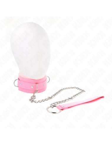 KINK - COLLARE CON GUINZAGLIO 65 CM CON RESTRIZIONI ROSA 36-42 CM X 5