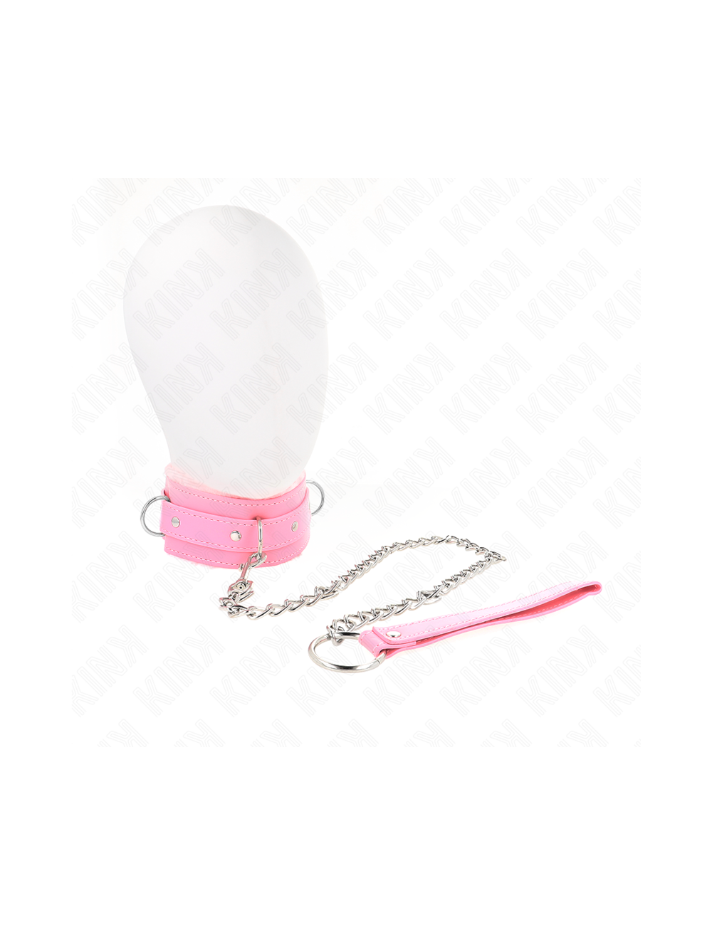 KINK - COLLARE CON GUINZAGLIO 65 CM CON RESTRIZIONI ROSA 36-42 CM X 5