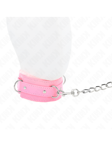 KINK - COLLARE CON GUINZAGLIO 65 CM CON RESTRIZIONI ROSA 36-42 CM X 5,5 CM