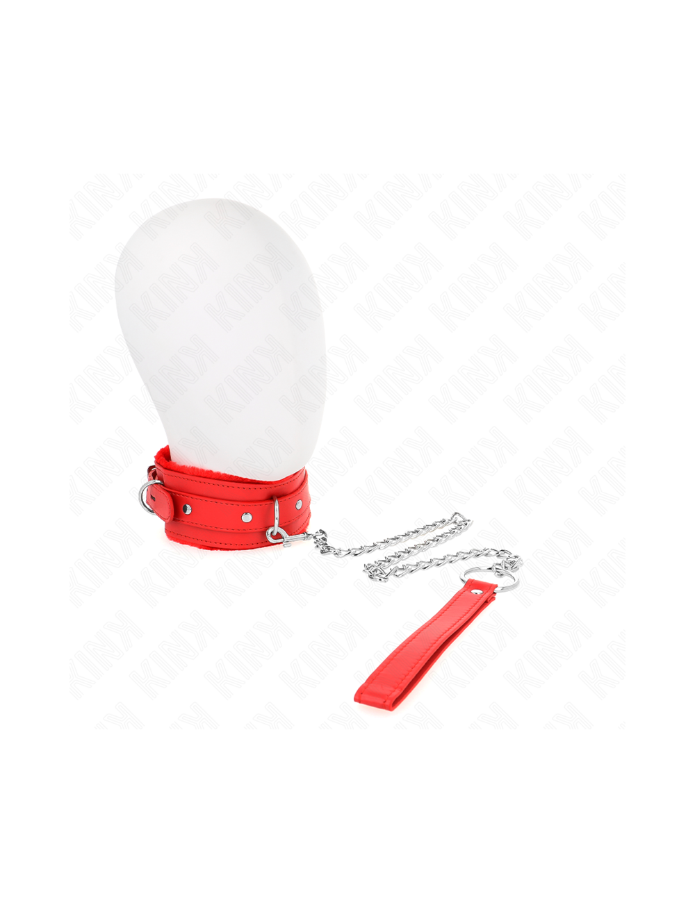 KINK - COLLARE CON GUINZAGLIO 65 CM CON RESTRIZIONI ROSSO 36-42 CM X 5