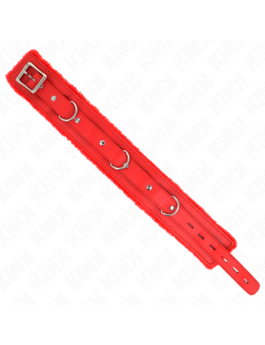 KINK - COLLARE CON GUINZAGLIO 65 CM CON RESTRIZIONI ROSSO 36-42 CM X 5,5 CM