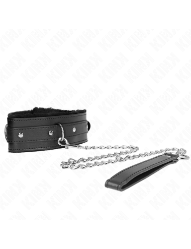 KINK - COLLARE CON GUINZAGLIO 65 CM CON RESTRIZIONI NERO 36-42 CM X 5