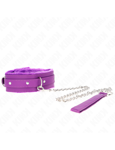 KINK - COLLARE CON GUINZAGLIO 65 CM CON RESTRIZIONI VIOLA 36-42 CM X 5
