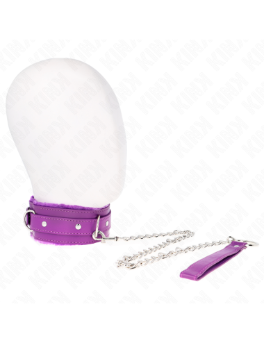 KINK - COLLARE CON GUINZAGLIO 65 CM CON RESTRIZIONI VIOLA 36-42 CM X 5