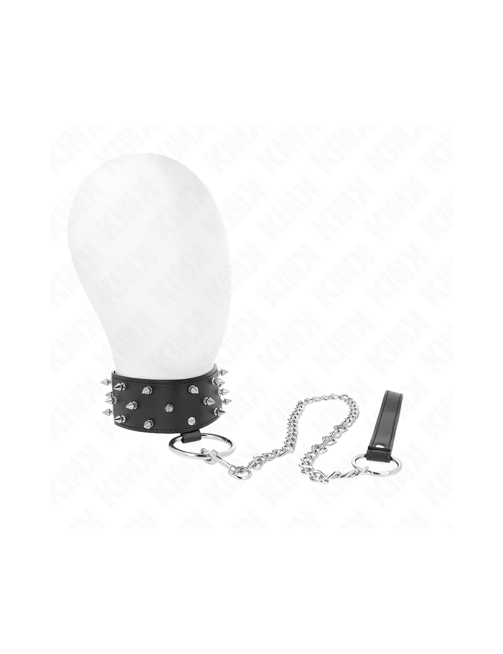 KINK - COLLANA CON GUINZAGLIO 65 CM CON BORCHIE IN ARGENTO MODELLO 5 REGOLABILE 36-43 CM X 5 CM