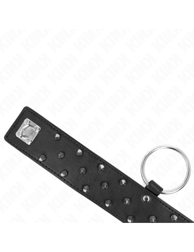 KINK - COLLANA CON GUINZAGLIO 65 CM CON BORCHIE IN ARGENTO MODELLO 5 REGOLABILE 36-43 CM X 5 CM
