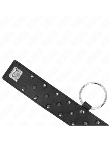 KINK - COLLANA CON GUINZAGLIO 65 CM CON BORCHIE IN ARGENTO MODELLO 5 REGOLABILE 36-43 CM X 5 CM