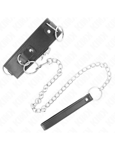 KINK - COLLANA CON GUINZAGLIO 65 CM 3 MODELLO ANELLI 2 REGOLABILE 36-43 CM X 5 CM