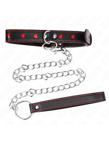KINK - COLLANA CON CINTURINO 65 CM DETTAGLI CUORE 52,5 X 2,5 CM