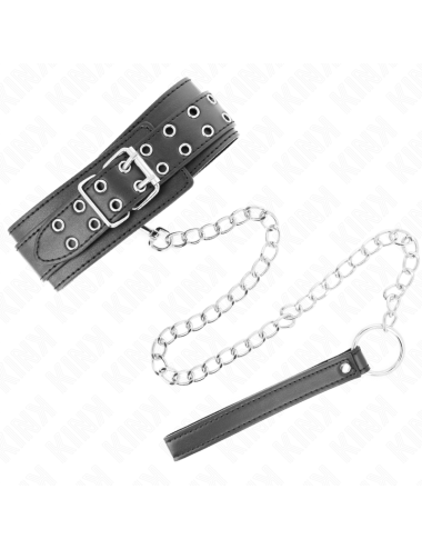 KINK - COLLANA CON CINTURINO 65 CM FIBBIE ARGENTO REGOLABILE 33-46 CM X 5,5 CM