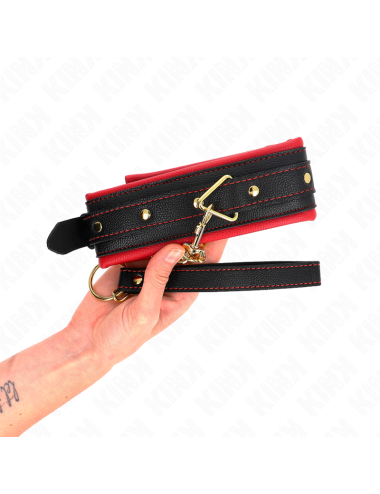 KINK - COLLARE CON GUINZAGLIO IN TESSUTO TINTO REGOLABILE 33-48 CM X 5,7 CM
